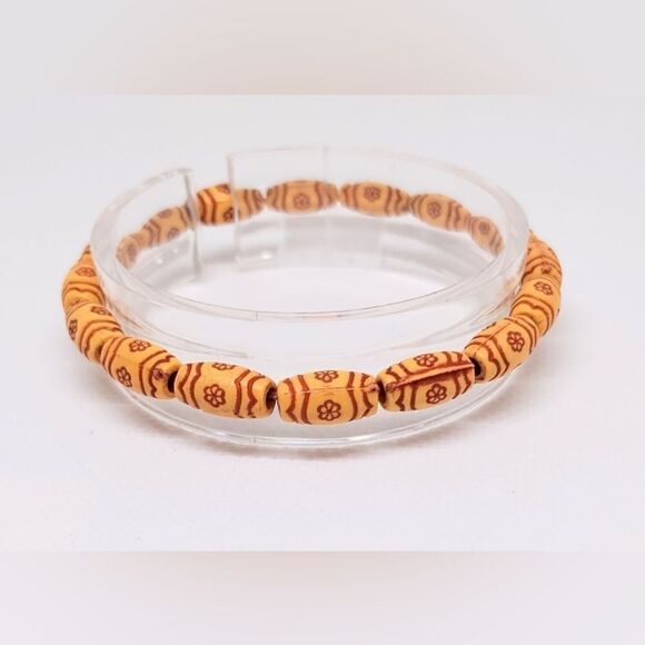 Men's bracelet beaded beads brown new e13 - Picture 1 of 1